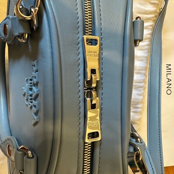 NEW Prada Light Blue Bowling Bag - Picture 4 of 9